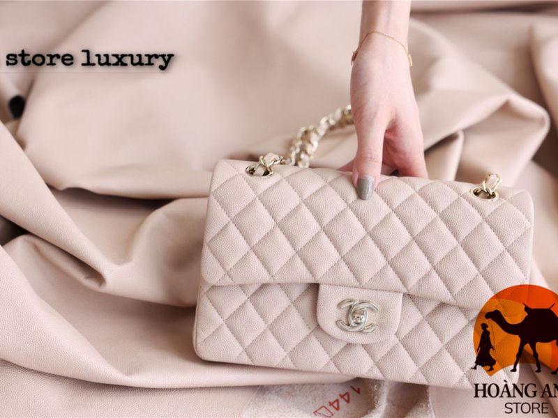Túi Chanel Classic Flap Caviar màu hồng nude