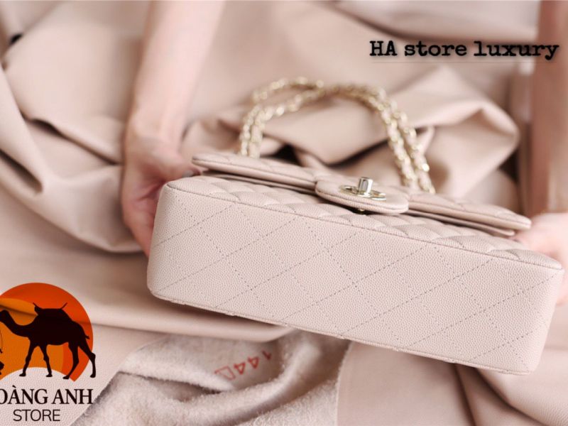 Túi Chanel Classic Flap Caviar màu hồng nude