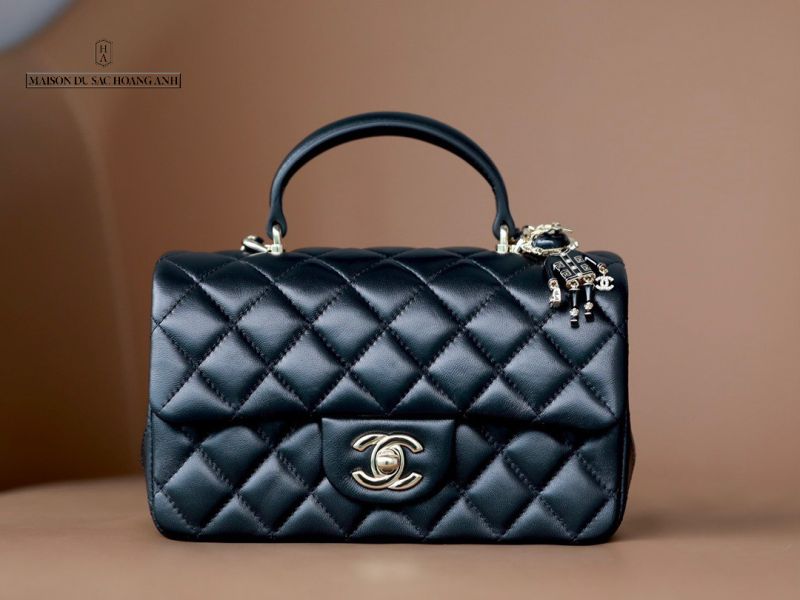 Chanel Flap Bag With Top Handle Lambskin