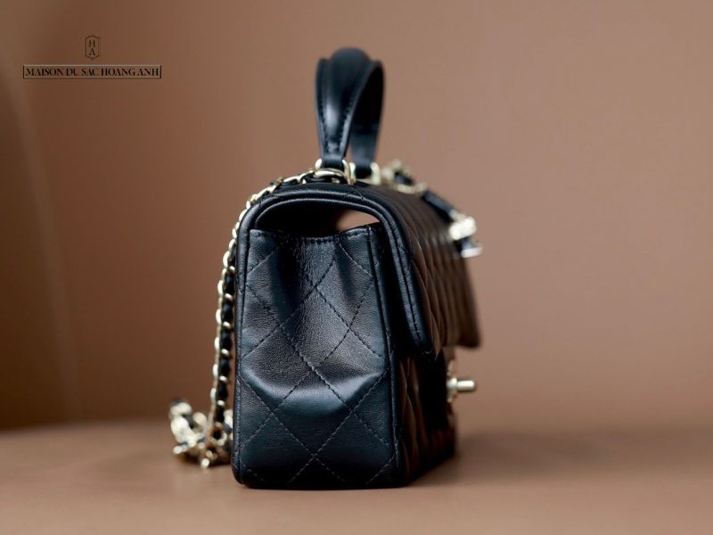 Chanel Flap Bag With Top Handle Lambskin