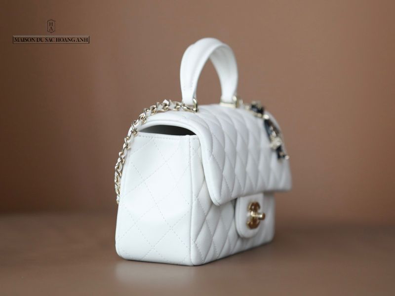 Chanel Flap Bag With Top Handle Lambskin