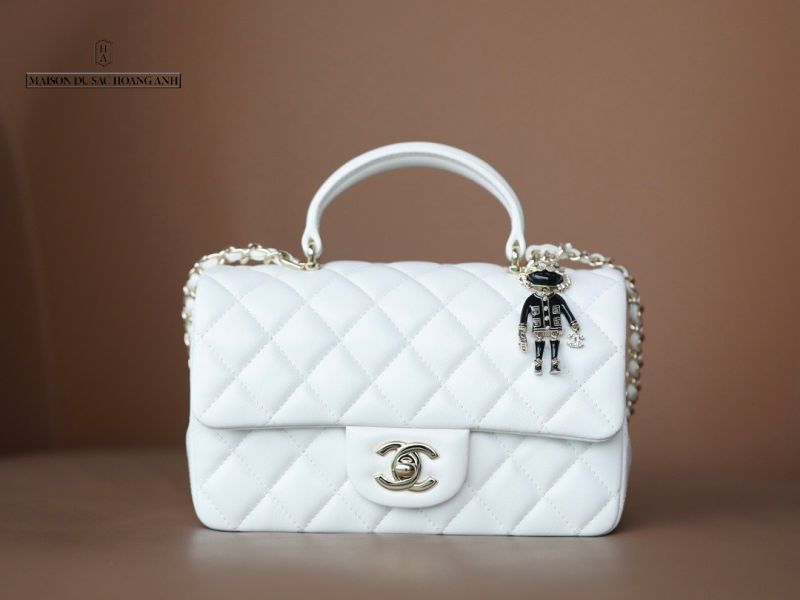 Chanel Flap Bag With Top Handle Lambskin