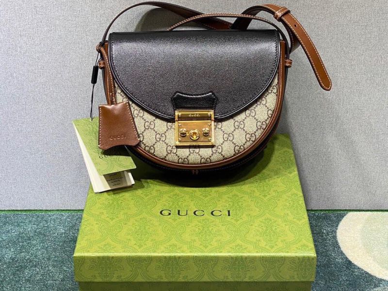 Black & Brown Small Padlock Shoulder Bag