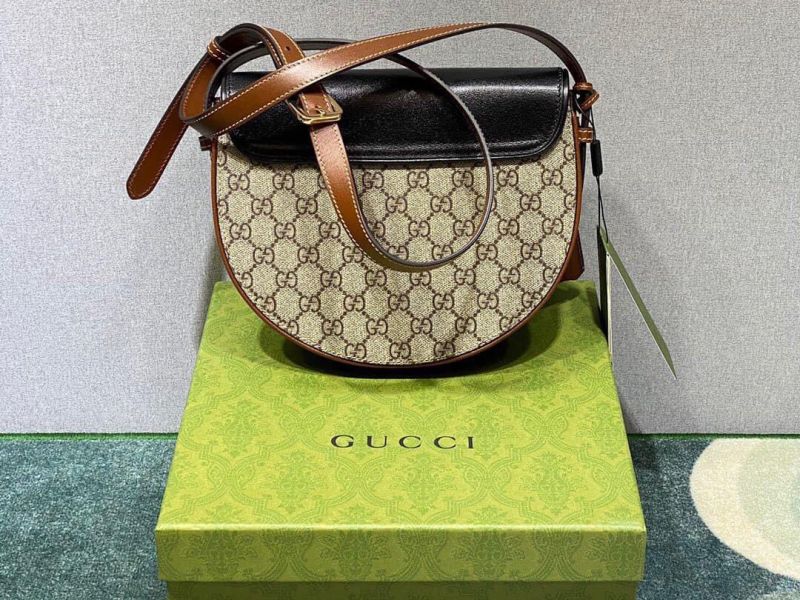 Black & Brown Small Padlock Shoulder Bag