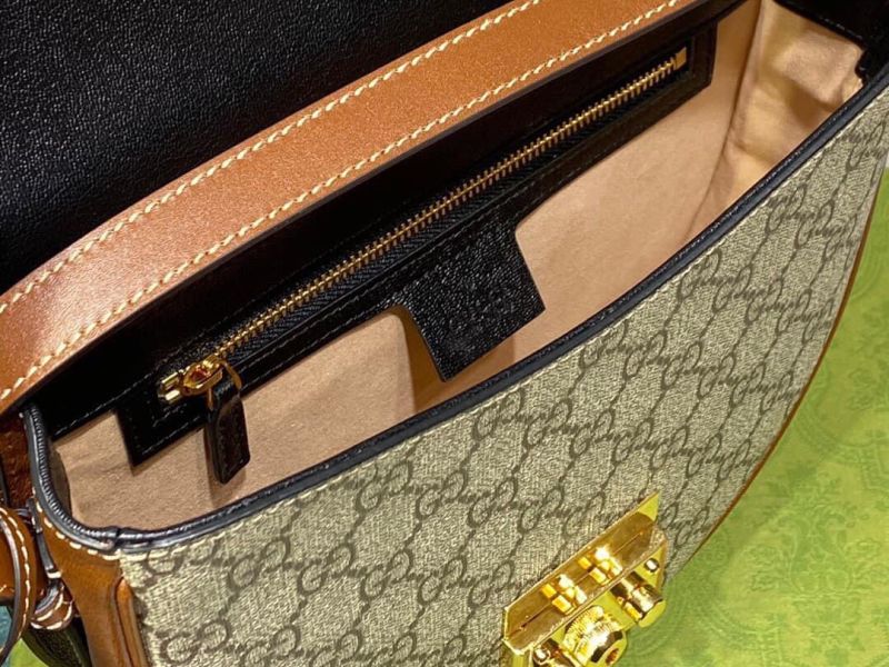 Black & Brown Small Padlock Shoulder Bag