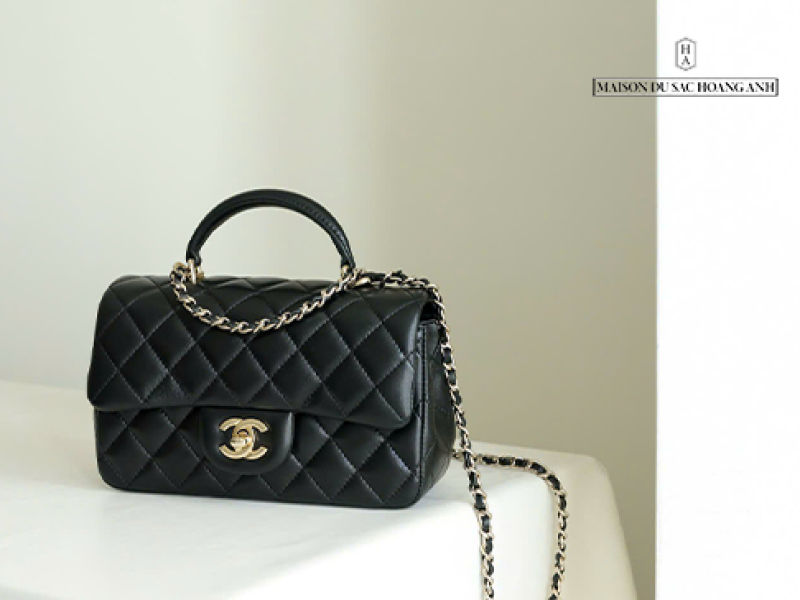 Chanel Flap Bag With Top Handle Lambskin