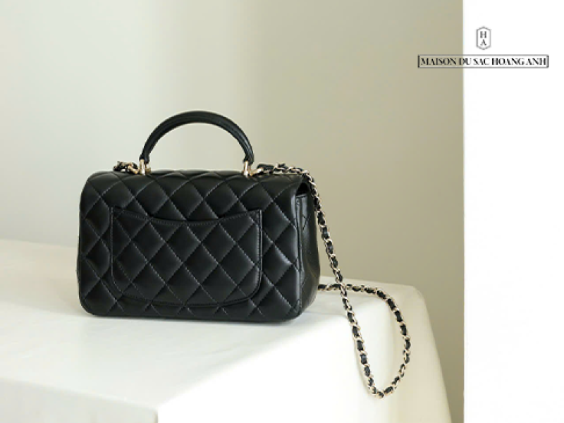 Chanel Flap Bag With Top Handle Lambskin