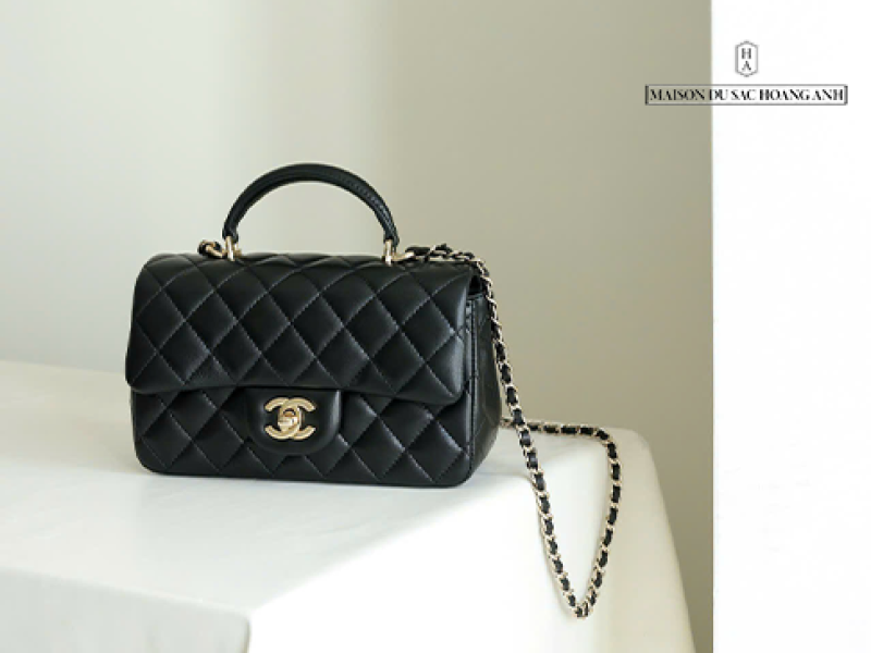 Chanel Flap Bag With Top Handle Lambskin