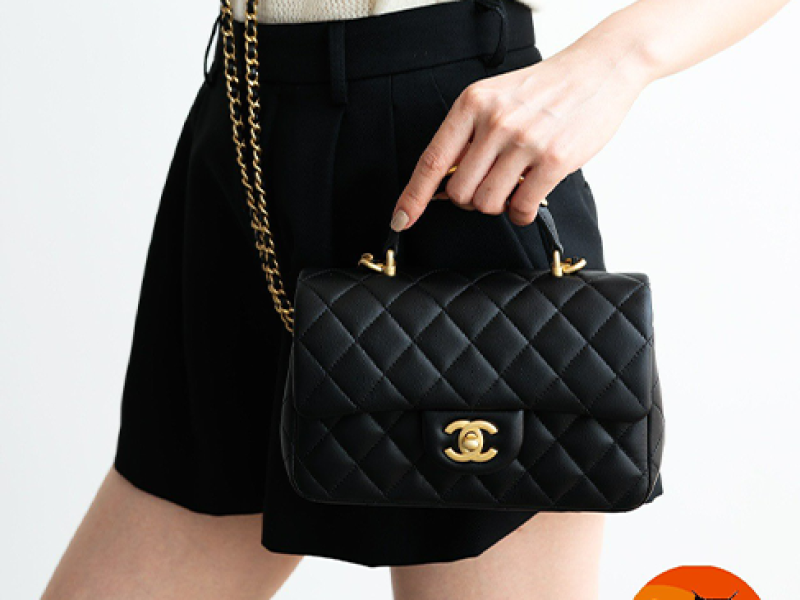 Chan..el Flap Bag With Top Handle.