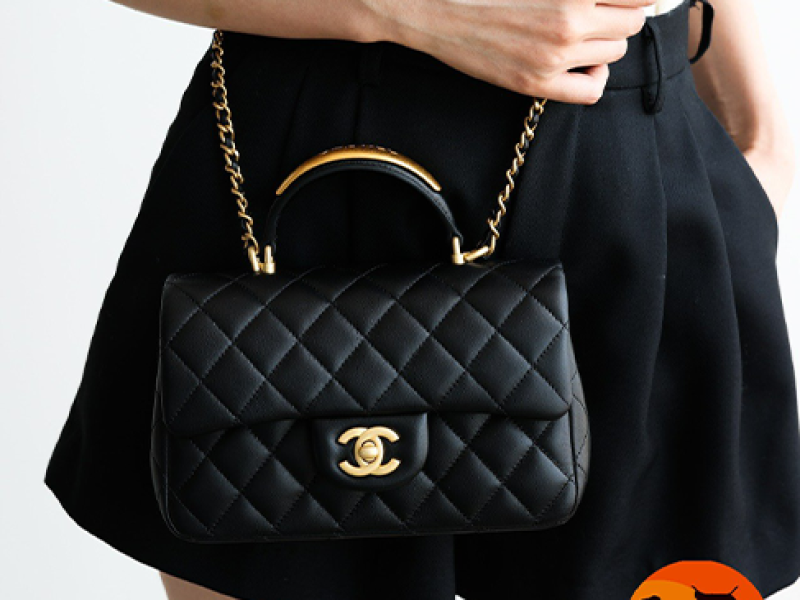 Chan..el Flap Bag With Top Handle.