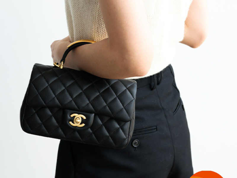 Chan..el Flap Bag With Top Handle.