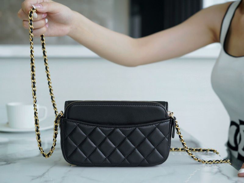 Chanel Classic Flap Phone Holder Whith Chain