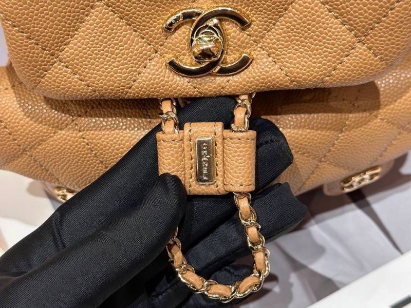 Chanel 23p mini backpack caviar dark brown