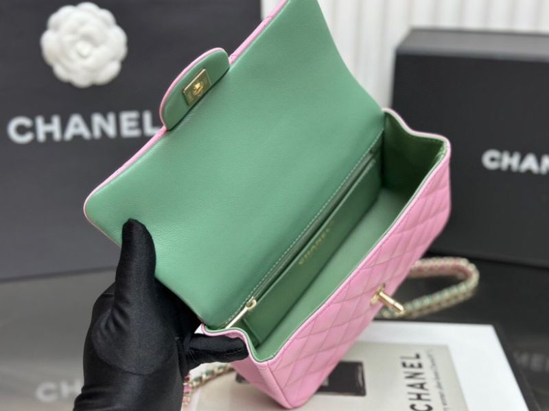 Chanel Flap Bag With Top Handle Lambskin