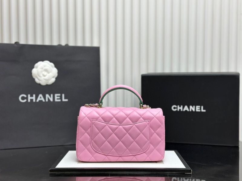 Chanel Flap Bag With Top Handle Lambskin