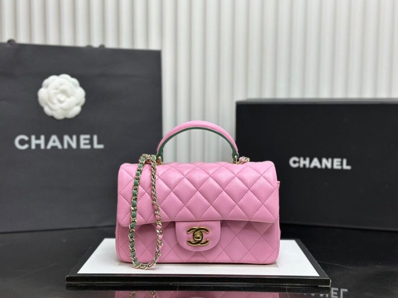 Chanel Flap Bag With Top Handle Lambskin