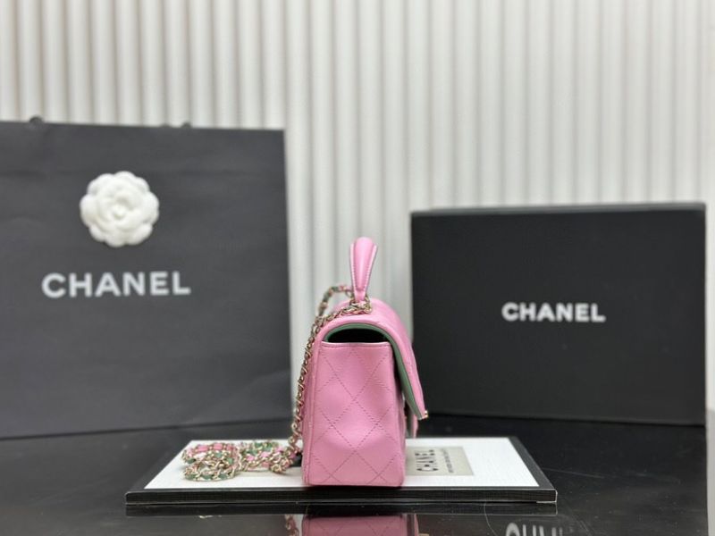 Chanel Flap Bag With Top Handle Lambskin