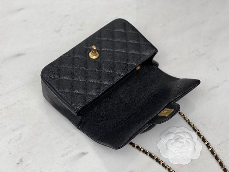 Chanel Flap Bag With Top Handle Lambskin
