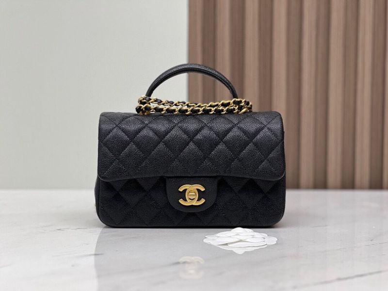 Chanel Flap Bag With Top Handle Lambskin