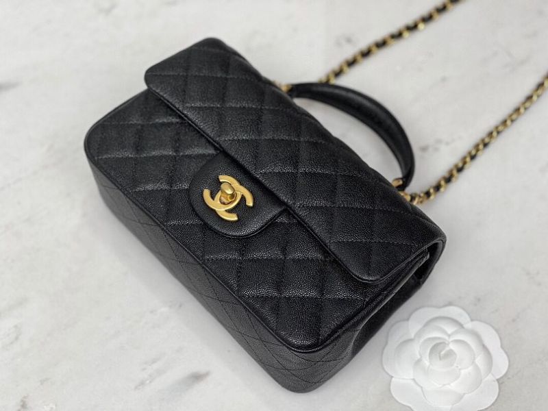 Chanel Flap Bag With Top Handle Lambskin