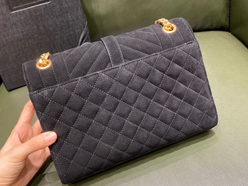 Envelope medium quilted-suede shoulder bag