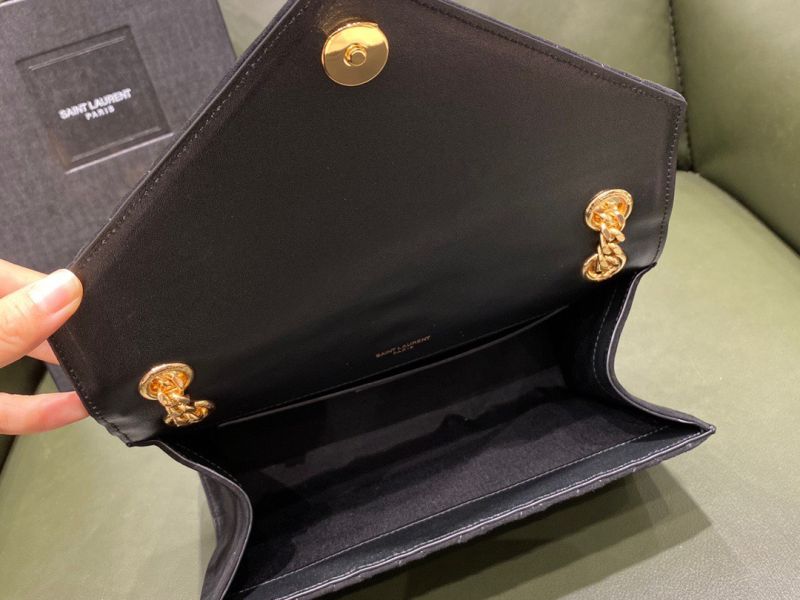 Envelope medium quilted-suede shoulder bag