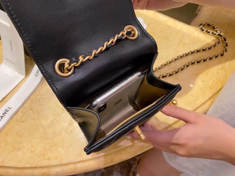 Chanel Classic Flap phone holder with chain
