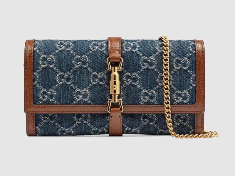 Gucci Jackie 1961 Denim Chain Wallet